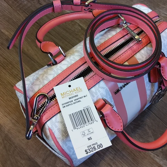 MICHAEL KORS Signature Logo Bedford Small Duffle Satchel Crossbody